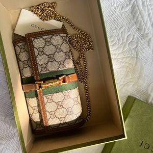 AUTHENTIC Gucci Jackie 1961 Chain Wallet
